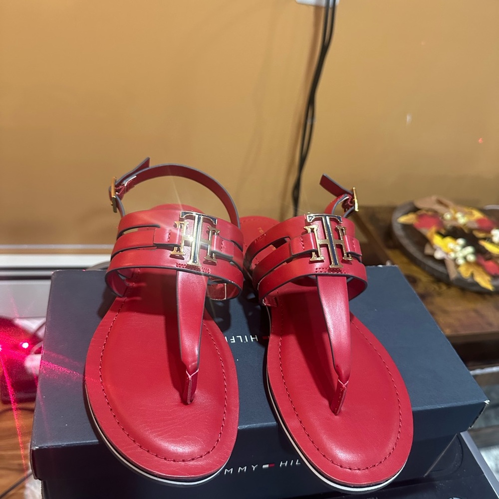 Red Tommy Hilfiger sandals